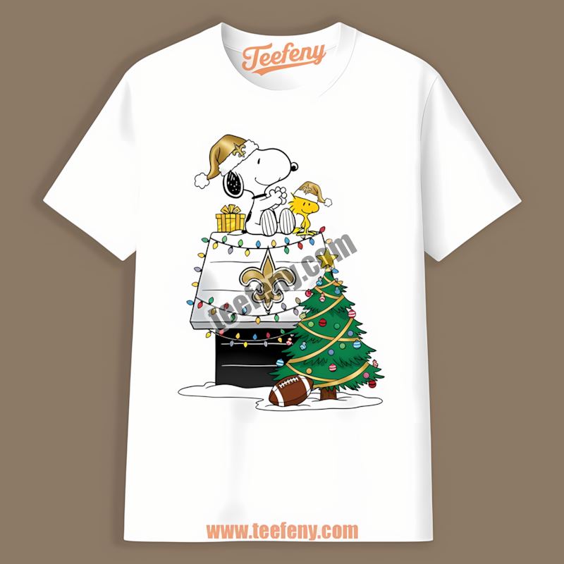 Snoopy Woodstock Christmas New Orleans Saints Color Shirt