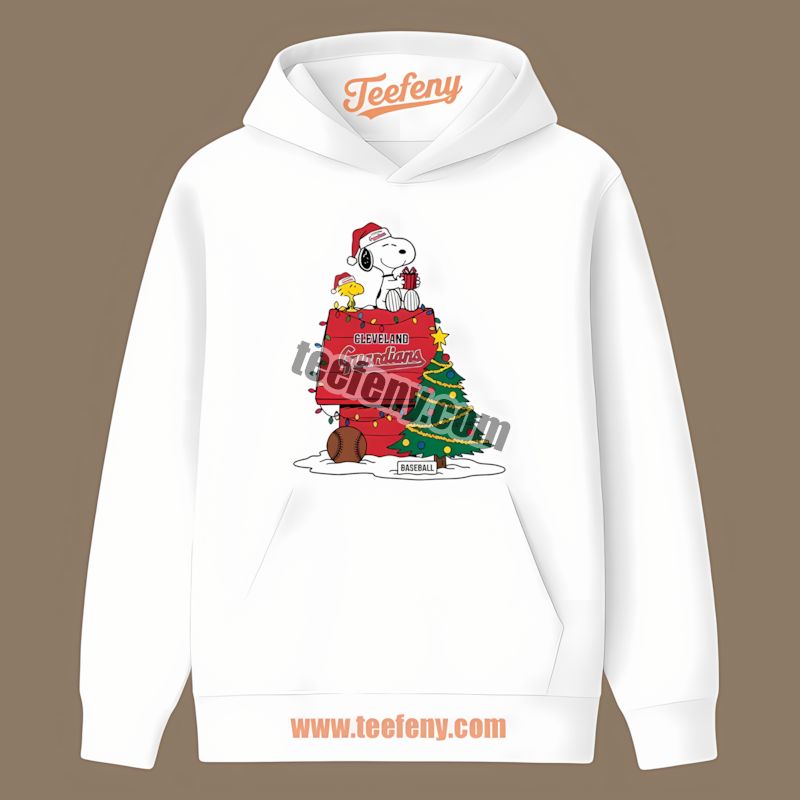 Snoopy Woodstock Christmas Repping Cleveland Guardians Hoodie Snoopy Woodstock Christmas Repping Cleveland Guardians Hoodie
