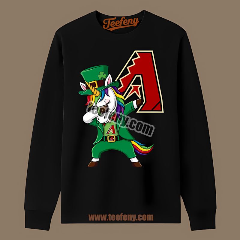 St Patricks Dabbing Unicorn Arizona Diamondbacks Long Sleeve St Patricks Dabbing Unicorn Arizona Diamondbacks Long Sleeve