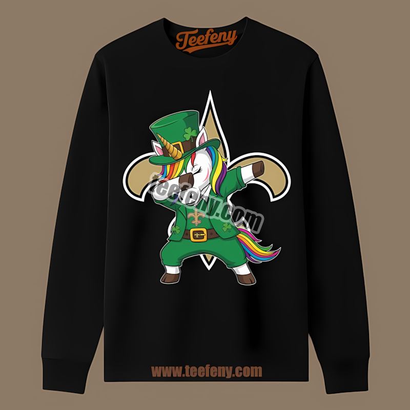 St Patricks Dabbing Unicorn New Orleans Saints Classic Long Sleeve St Patricks Dabbing Unicorn New Orleans Saints Classic Long Sleeve