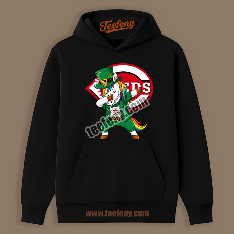 St Patricks Day Dabbing Unicorn Vs Cincinnati Reds Graphic Hoodie St Patricks Day Dabbing Unicorn Vs Cincinnati Reds Graphic Hoodie