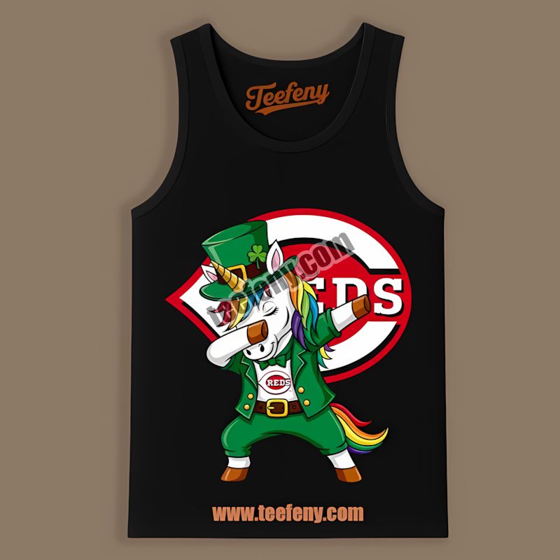 St Patricks Day Dabbing Unicorn Vs Cincinnati Reds Graphic Tanktop St Patricks Day Dabbing Unicorn Vs Cincinnati Reds Graphic Tanktop