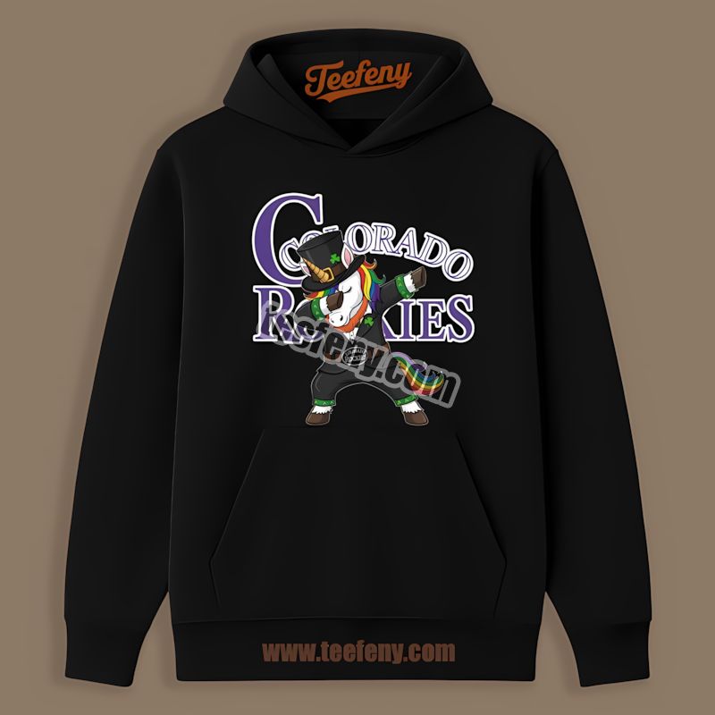 St Patricks Day Dabbing Unicorn Vs Colorado Rockies Funny Hoodie St Patricks Day Dabbing Unicorn Vs Colorado Rockies Funny Hoodie