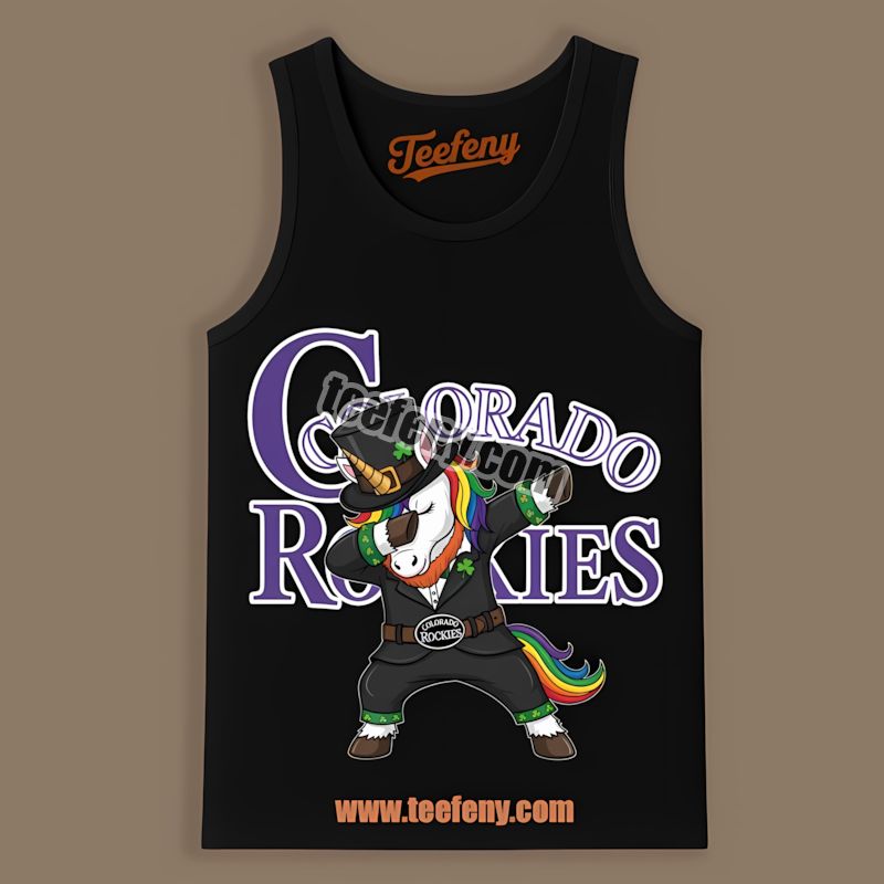 St Patricks Day Dabbing Unicorn Vs Colorado Rockies Funny Tanktop St Patricks Day Dabbing Unicorn Vs Colorado Rockies Funny Tanktop