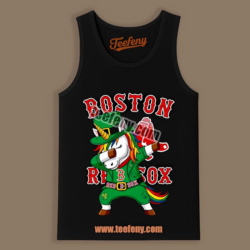 St Patricks Day Vs Dabbing Unicorn Boston Red Sox Tanktop St Patricks Day Vs Dabbing Unicorn Boston Red Sox Tanktop