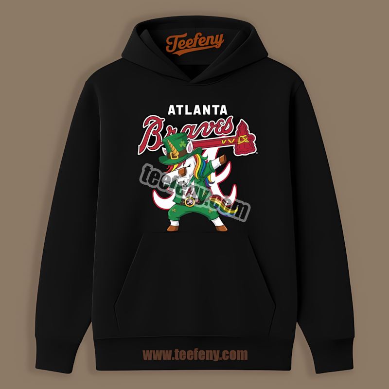 St Patricks Day Vs Dabbing Unicorn Logo Atlanta Braves Hoodie St Patricks Day Vs Dabbing Unicorn Logo Atlanta Braves Hoodie