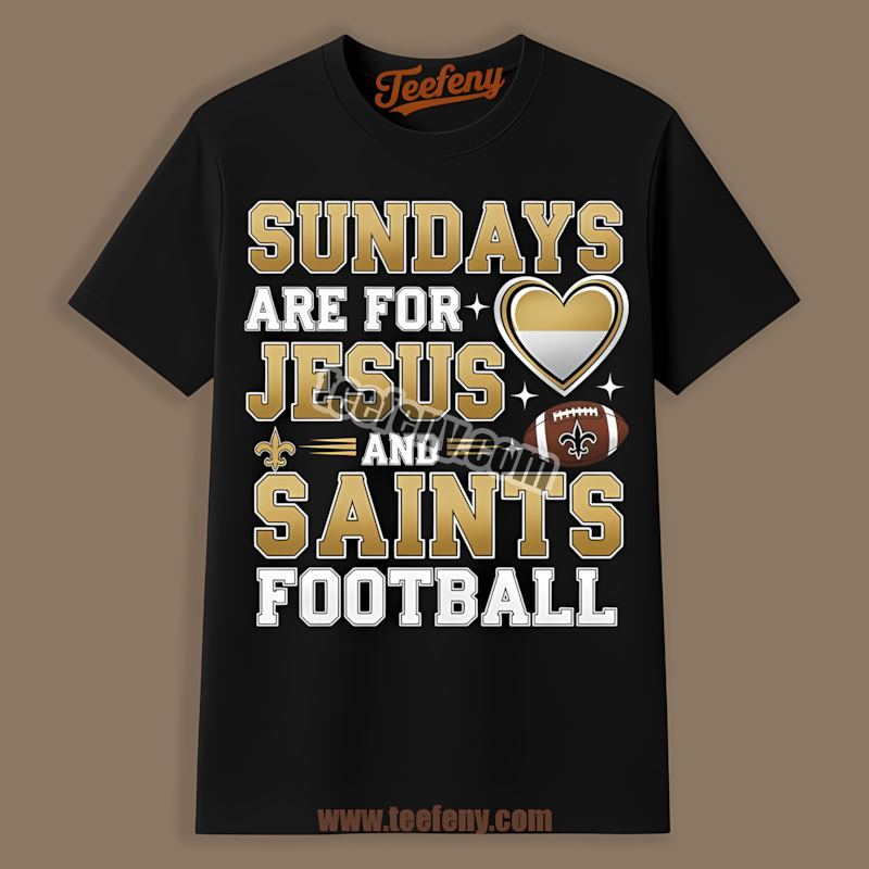 Sundays For Jesus Football New Orleans Saints Retro Shirt