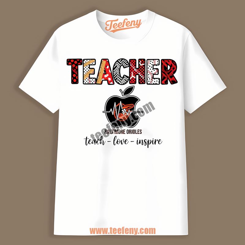 Teacher Apple Teach Love Inspire Atlanta Braves World Series Shirt