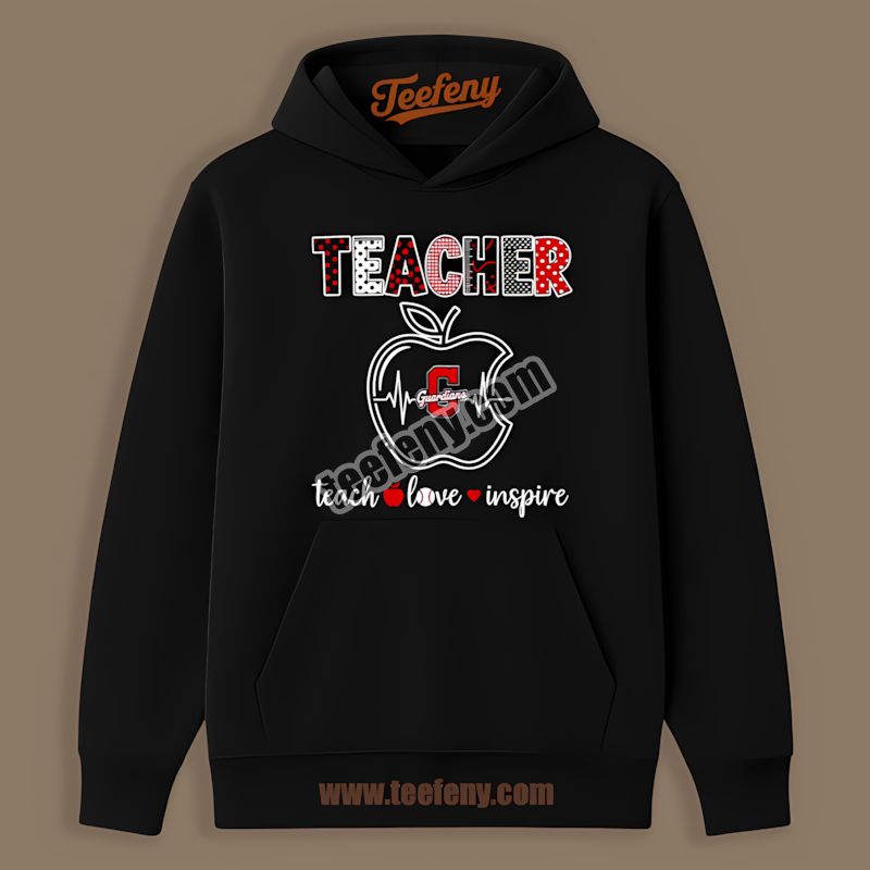 Teacher Apple Teach Love Inspire Cleveland Guardians Hoodie Teacher Apple Teach Love Inspire Cleveland Guardians Hoodie