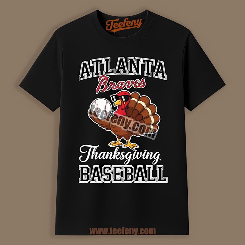 Thanksgiving Baseball Turkey Atlanta Braves Retro Shirt