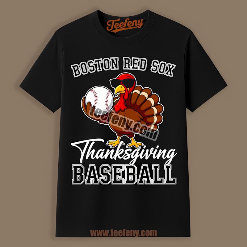 Thanksgiving Baseball Turkey Boston Red Sox Slim Fit Shirt