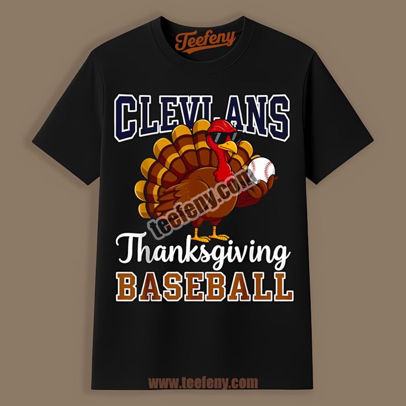 Thanksgiving Baseball Turkey Cleveland Guardians Celebration Shirt