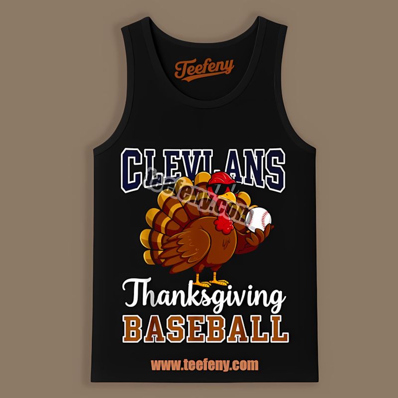 Thanksgiving Baseball Turkey Cleveland Guardians Celebration Tanktop Thanksgiving Baseball Turkey Cleveland Guardians Celebration Tanktop