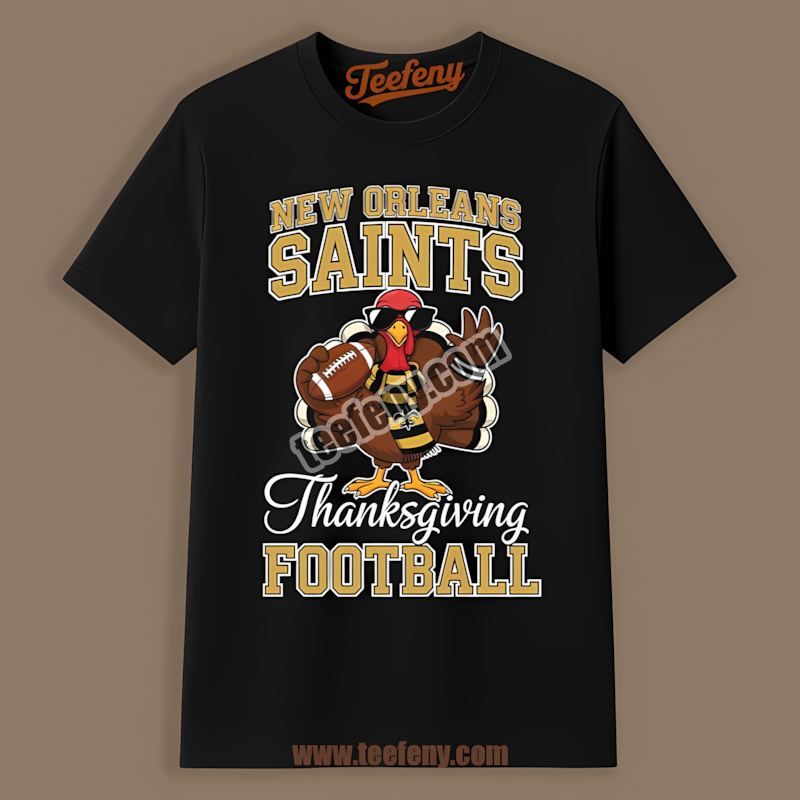 Thanksgiving Football Turkey New Orleans Saints Color Shirt