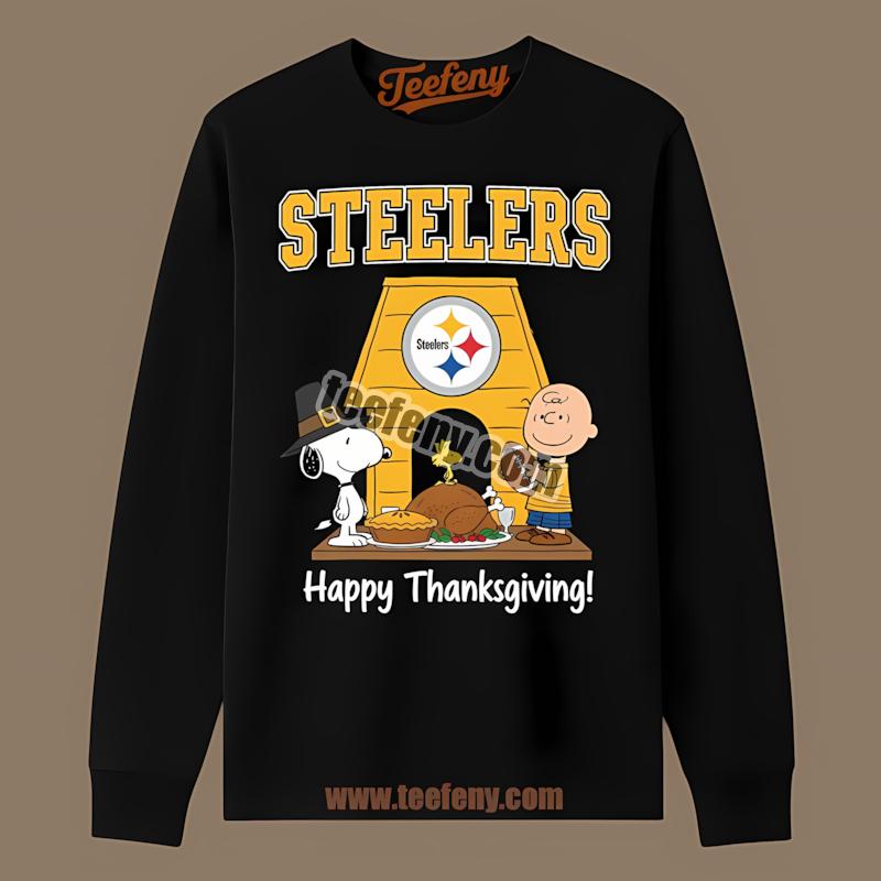 Thanksgiving Snoopy Celebrates Pittsburgh SLong Sleevelers Shirt Thanksgiving Snoopy Celebrates Pittsburgh SLong Sleevelers Shirt