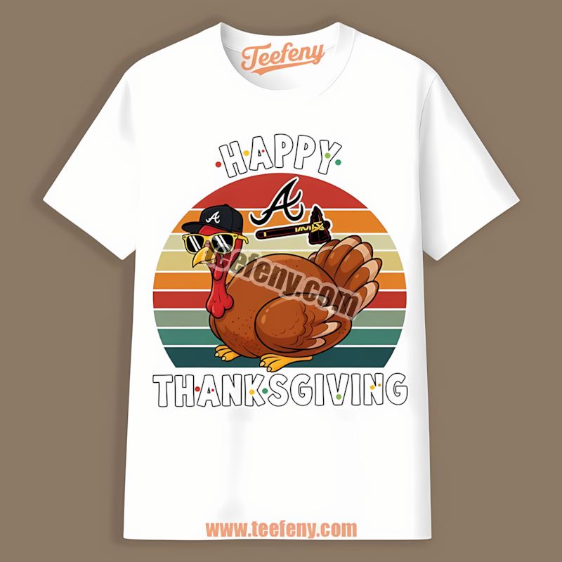 Thanksgiving Turkey Atlanta Braves Party Shirt