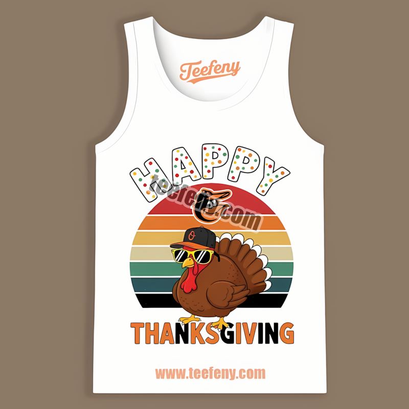 Thanksgiving Turkey Baltimore Orioles Vintage Tanktop Thanksgiving Turkey Baltimore Orioles Vintage Tanktop