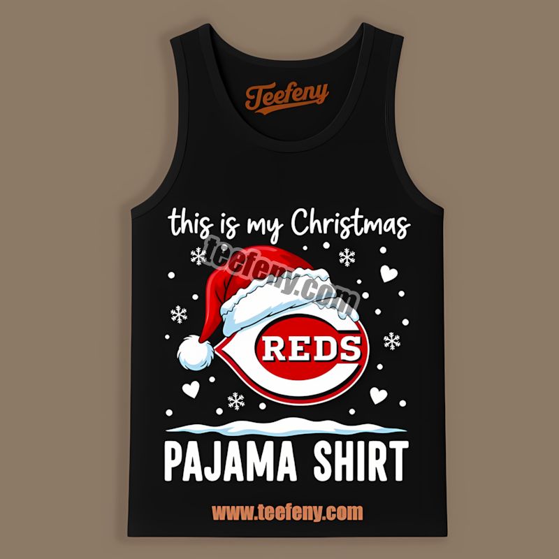 This Is My Christmas Pajama Cincinnati Reds Style Tanktop This Is My Christmas Pajama Cincinnati Reds Style Tanktop