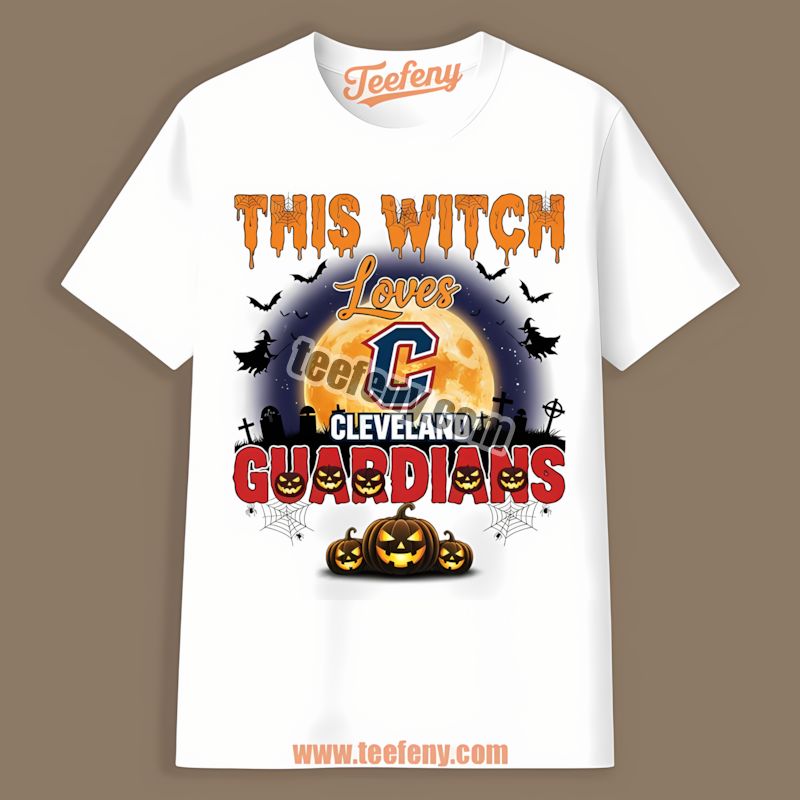 This Witch Loves Cleveland Guardians Halloween Comfort Colors Tshirt