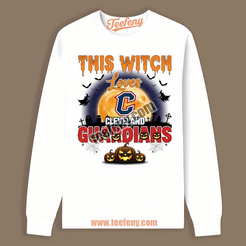 This Witch Loves Cleveland Guardians Halloween Comfort Colors TLong Sleeve This Witch Loves Cleveland Guardians Halloween Comfort Colors TLong Sleeve