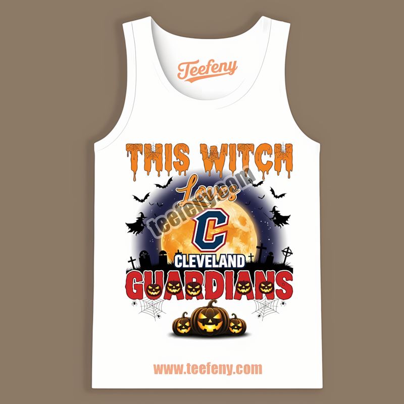 This Witch Loves Cleveland Guardians Halloween Comfort Colors TTanktop This Witch Loves Cleveland Guardians Halloween Comfort Colors TTanktop