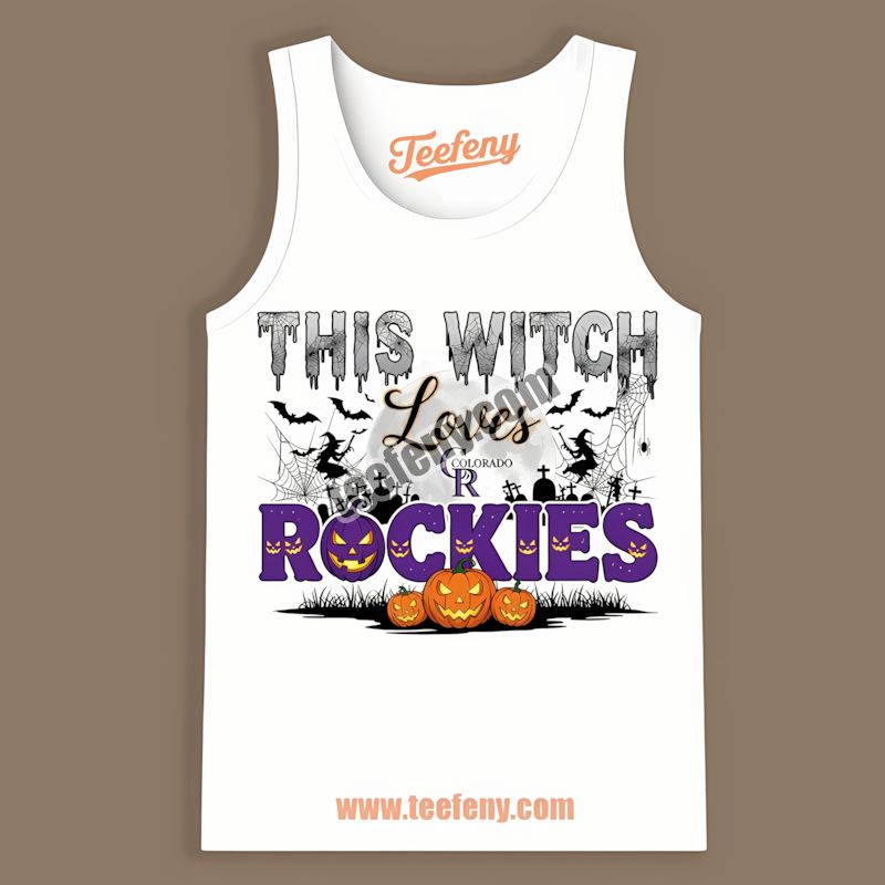 This Witch Loves Colorado Rockies Halloween Short Sleeve Tanktop This Witch Loves Colorado Rockies Halloween Short Sleeve Tanktop