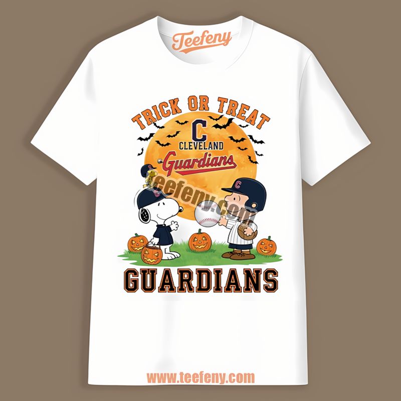 Trick Or Treat Charlie Brown Snoopy Cleveland Guardians Funny Shirt