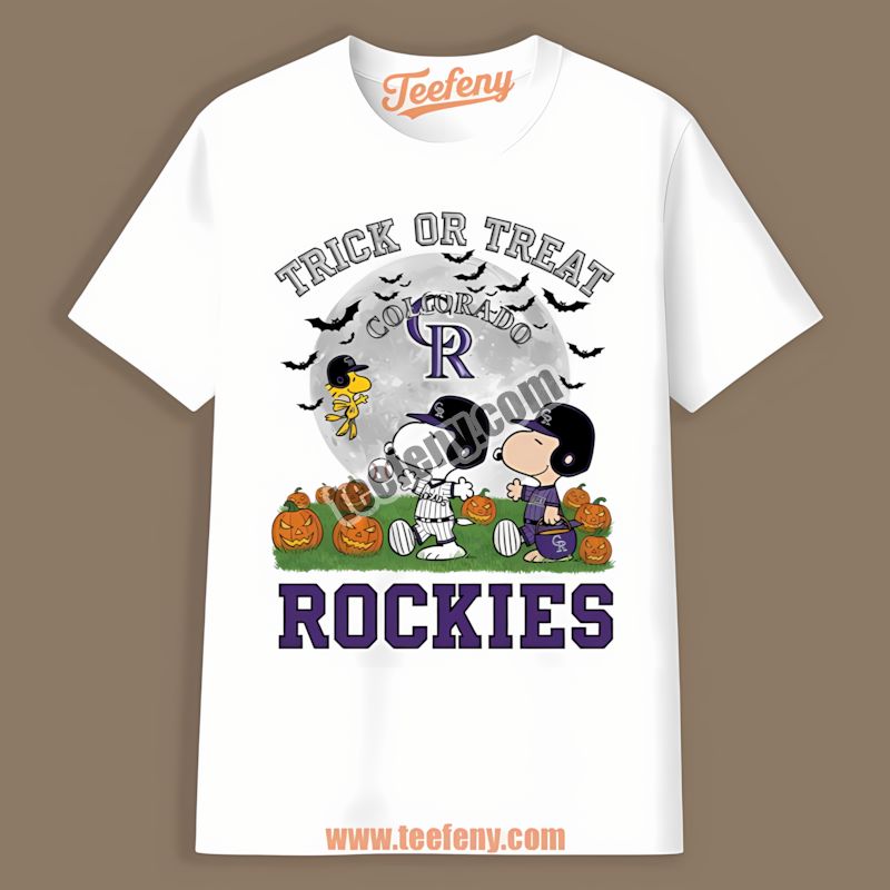 Trick Or Treat Charlie Brown Snoopy Colorado Rockies Funny Shirt