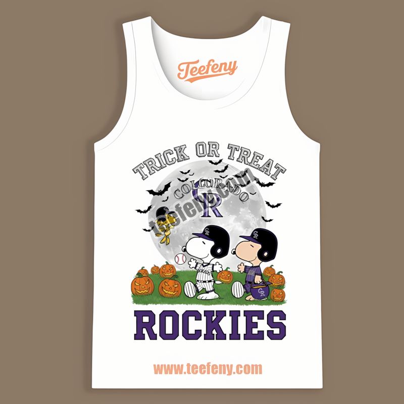 Trick Or Treat Charlie Brown Snoopy Colorado Rockies Funny Tanktop Trick Or Treat Charlie Brown Snoopy Colorado Rockies Funny Tanktop