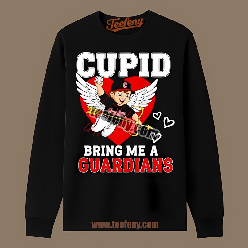 Valentines Cupid Bring Me A Cleveland Guardians Fan Long Sleeve Valentines Cupid Bring Me A Cleveland Guardians Fan Long Sleeve