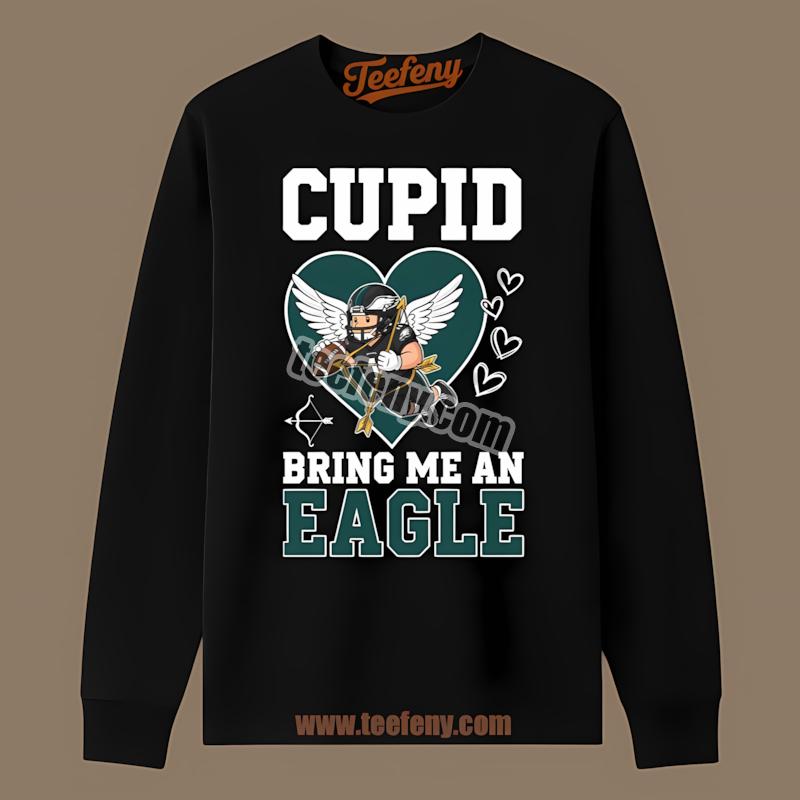 Valentines Cupid Brings Me Philadelphia Eagles Cardinal Long Sleeve Valentines Cupid Brings Me Philadelphia Eagles Cardinal Long Sleeve