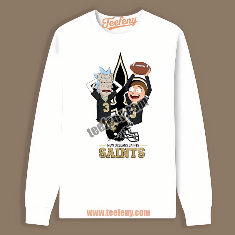 Vs Rick And Morty New Orleans Saints Retro Long Sleeve Vs Rick And Morty New Orleans Saints Retro Long Sleeve