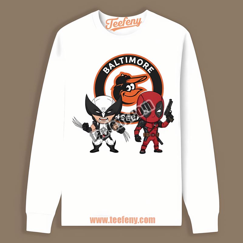 Wolverine Deadpool Superhero Baltimore Orioles Long Sleeve Wolverine Deadpool Superhero Baltimore Orioles Long Sleeve