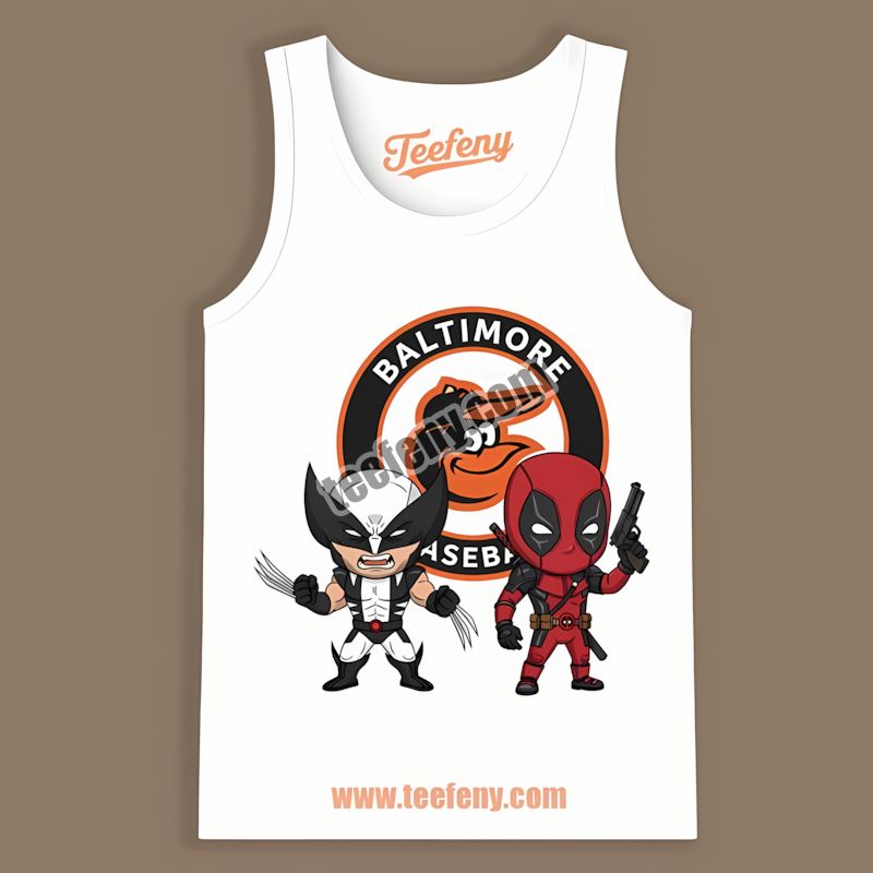 Wolverine Deadpool Superhero Baltimore Orioles Tanktop Wolverine Deadpool Superhero Baltimore Orioles Tanktop