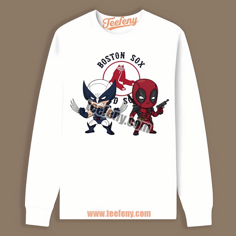 Wolverine Deadpool Superhero Boston Red Sox Long Sleeve Wolverine Deadpool Superhero Boston Red Sox Long Sleeve