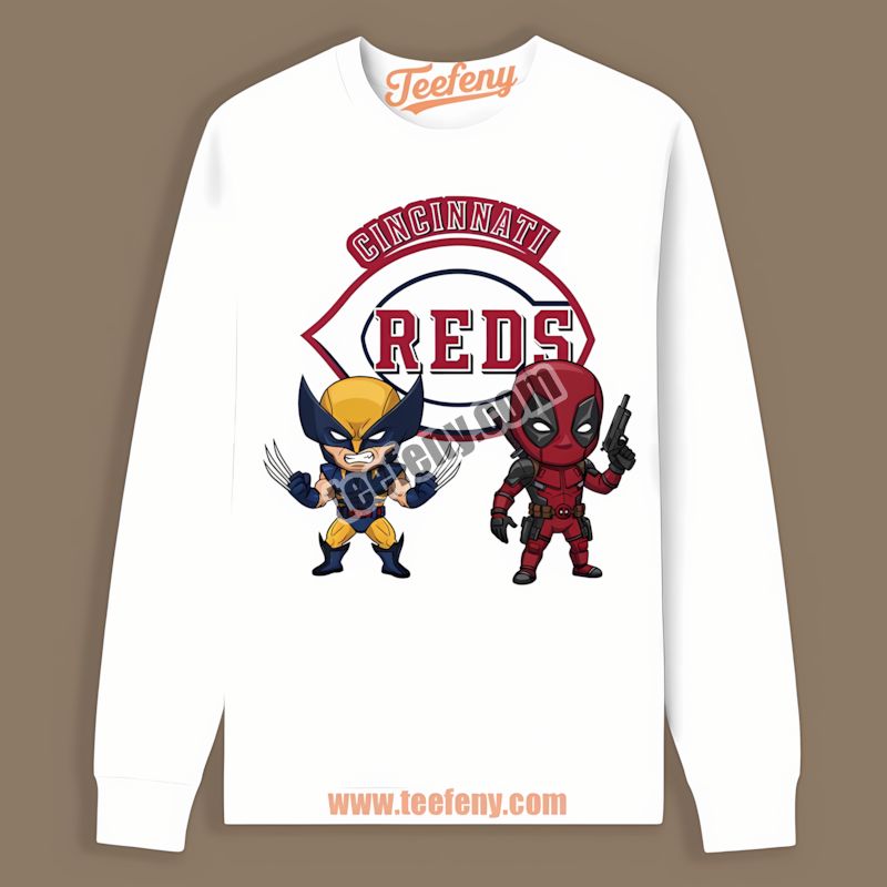 Wolverine Deadpool Superhero Join Cincinnati Reds Long Sleeve Wolverine Deadpool Superhero Join Cincinnati Reds Long Sleeve
