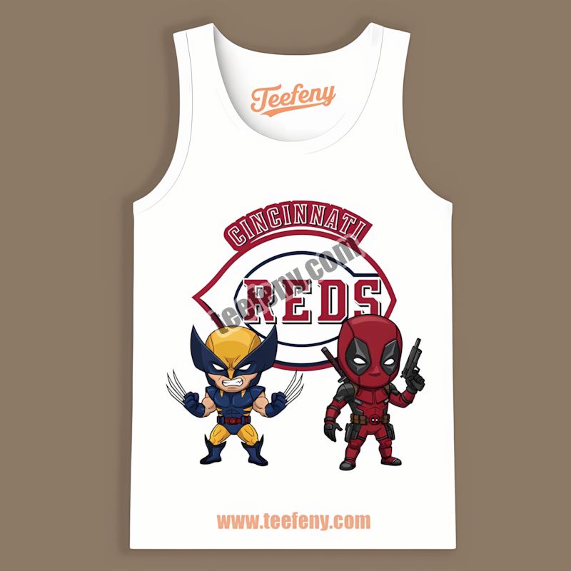 Wolverine Deadpool Superhero Join Cincinnati Reds Tanktop Wolverine Deadpool Superhero Join Cincinnati Reds Tanktop