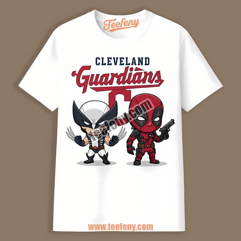 Wolverine Deadpool Superhero Meet Cleveland Guardians Shirt