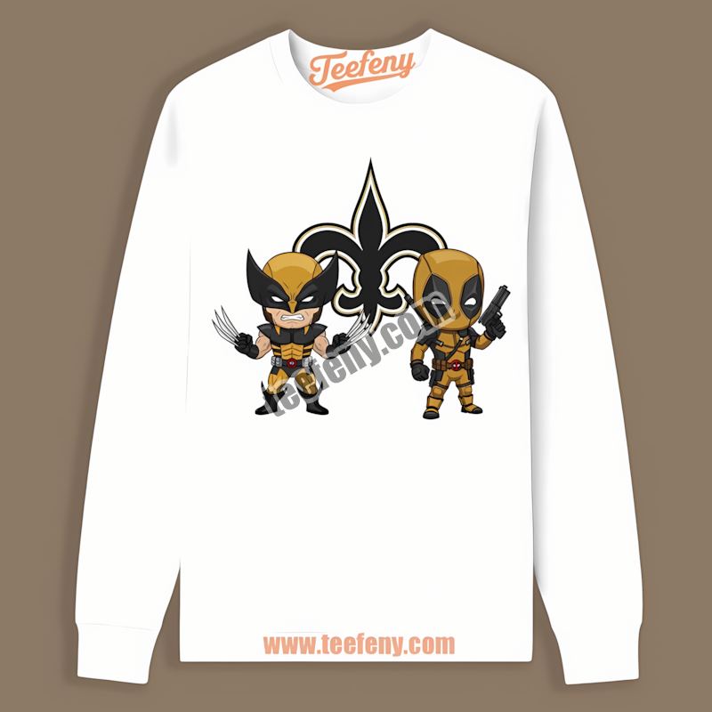 Wolverine Deadpool Superhero New Orleans Saints Classic Long Sleeve Wolverine Deadpool Superhero New Orleans Saints Classic Long Sleeve
