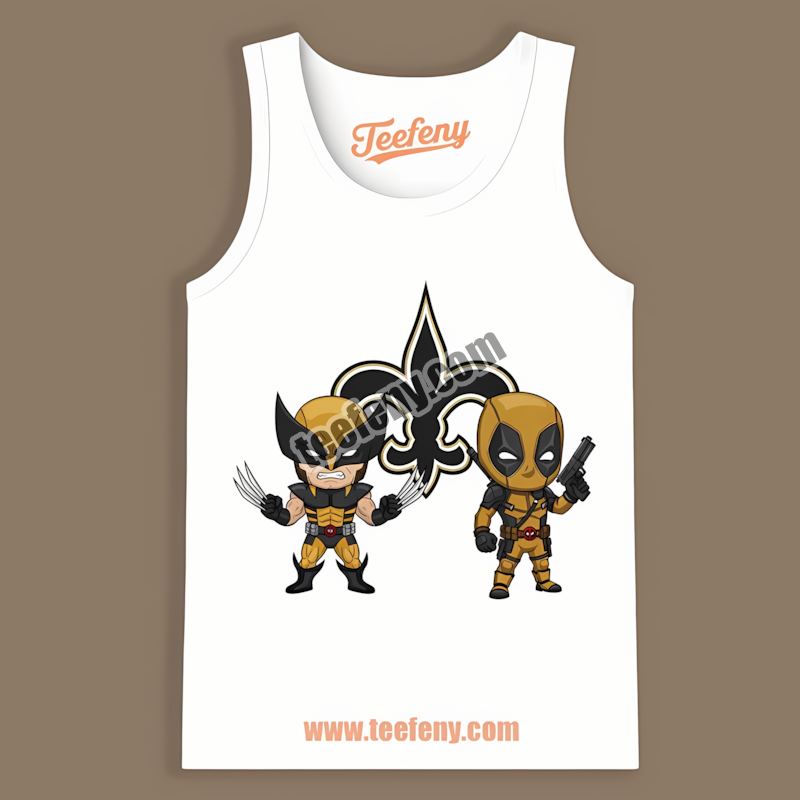 Wolverine Deadpool Superhero New Orleans Saints Classic Tanktop Wolverine Deadpool Superhero New Orleans Saints Classic Tanktop