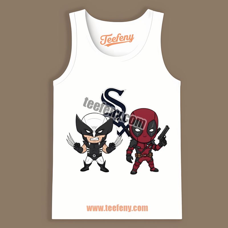 Wolverine Deadpool Superhero Vs Chicago White Sox Tanktop Wolverine Deadpool Superhero Vs Chicago White Sox Tanktop