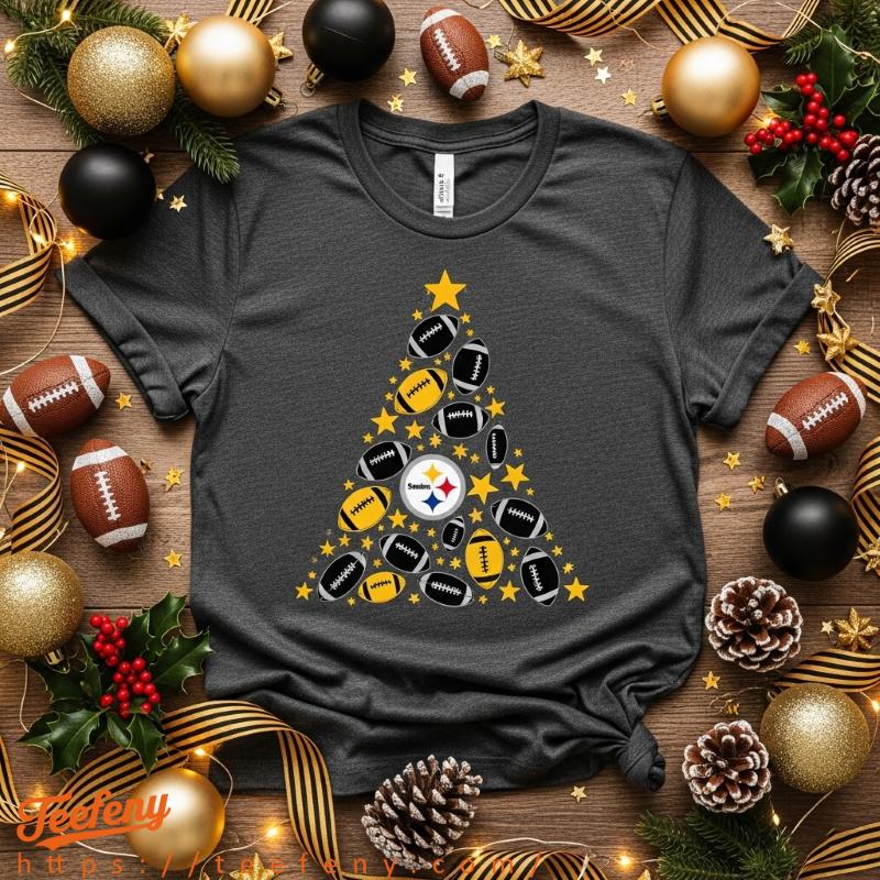Teefeny Pittsburgh Steelers Christmas T Shirt Holiday Display Teefeny Pittsburgh Steelers Christmas T Shirt Holiday Display
