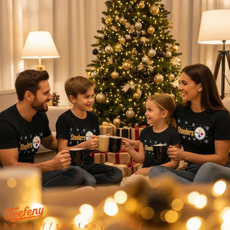 Teefeny Steelers Christmas T Shirt Holiday Party Outfit Teefeny Steelers Christmas T Shirt Holiday Party Outfit