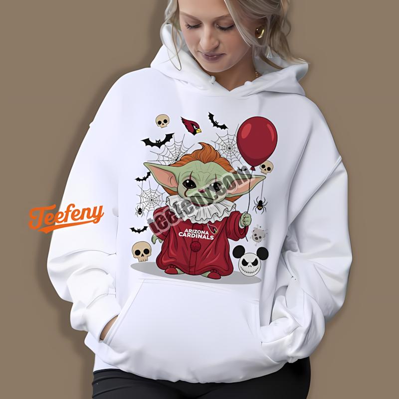 Arizona Cardinals Baby Yoda Pennywise Halloween Best Hoodie Arizona Cardinals Baby Yoda Pennywise Halloween Best Hoodie