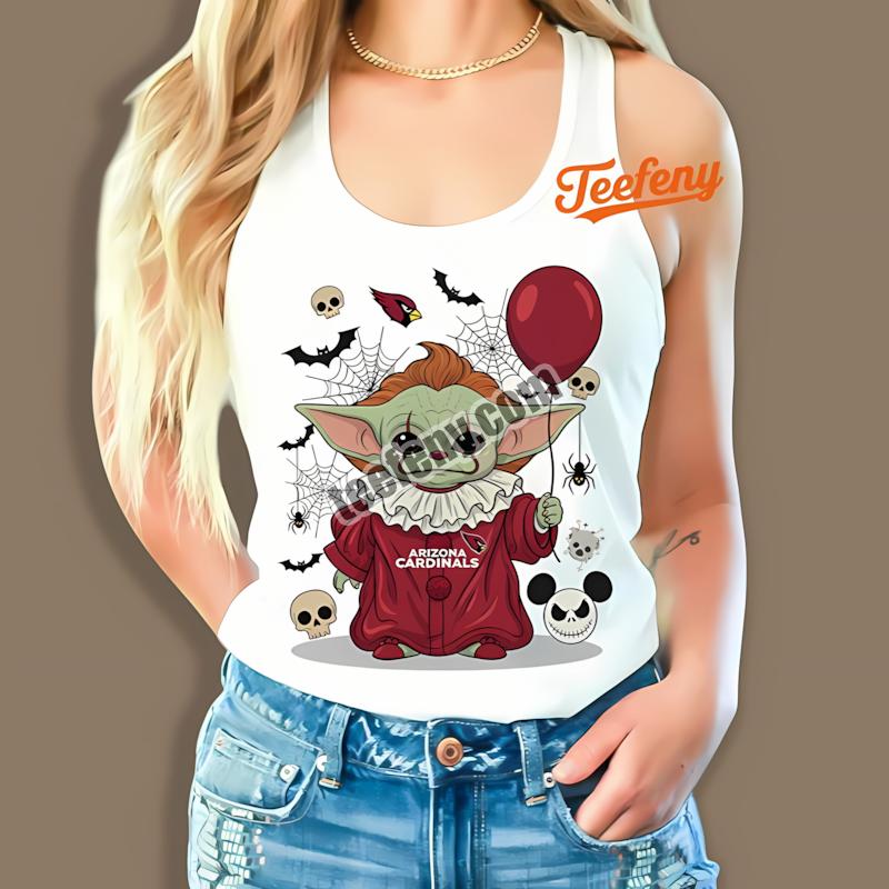 Arizona Cardinals Baby Yoda Pennywise Halloween Best Tanktop Arizona Cardinals Baby Yoda Pennywise Halloween Best Tanktop