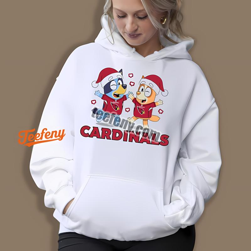 Arizona Cardinals Bluey Bingo Christmas Dancing Best Hoodie Arizona Cardinals Bluey Bingo Christmas Dancing Best Hoodie