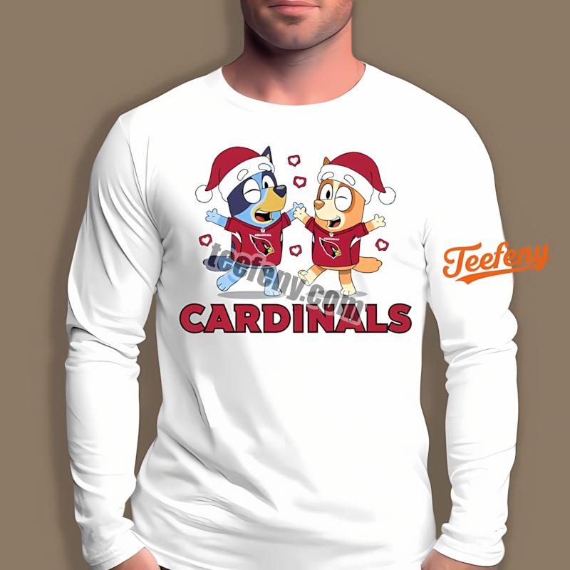Arizona Cardinals Bluey Bingo Christmas Dancing Best Long Sleeve Arizona Cardinals Bluey Bingo Christmas Dancing Best Long Sleeve