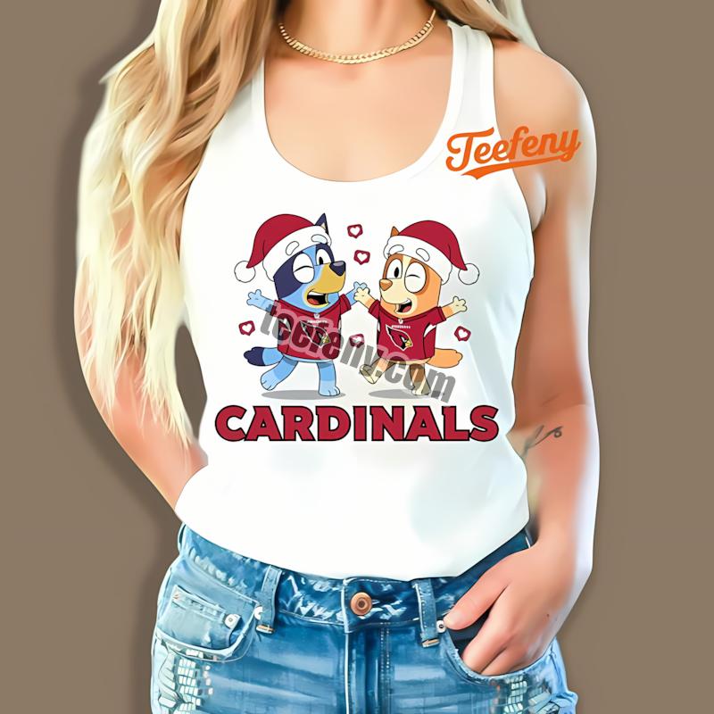 Arizona Cardinals Bluey Bingo Christmas Dancing Best Tanktop Arizona Cardinals Bluey Bingo Christmas Dancing Best Tanktop