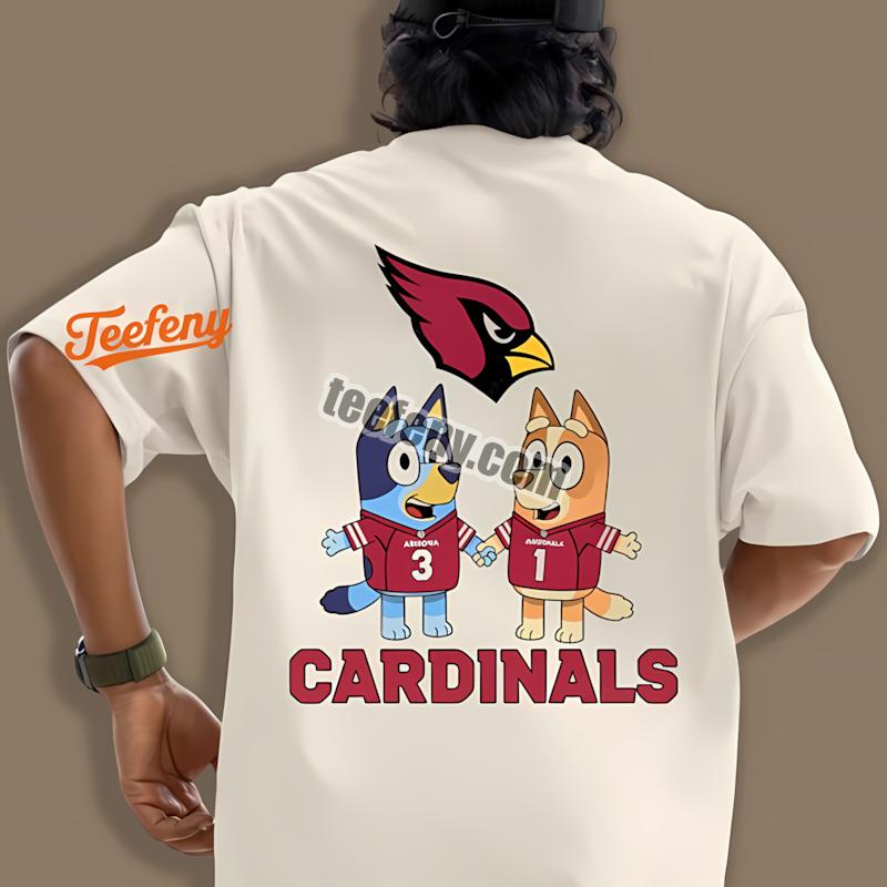 Arizona Cardinals Bluey Bingo Holding Hands All Day Shirt
