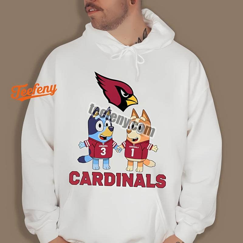 Arizona Cardinals Bluey Bingo Holding Hands All Day Hoodie Arizona Cardinals Bluey Bingo Holding Hands All Day Hoodie